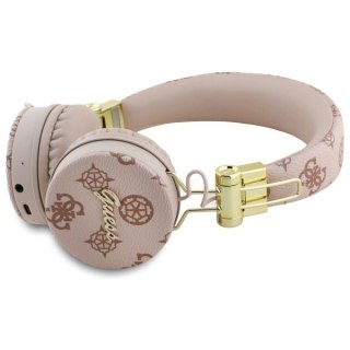 Słuchawki nauszne Bluetooth Guess Peony Script Round Shape ENC - brązowe