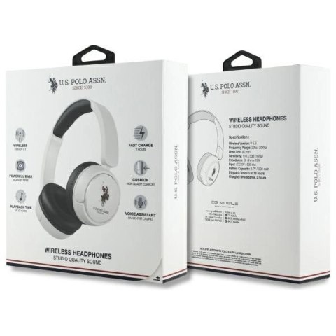 Słuchawki nauszne Bluetooth US Polo DH Color Logo - białe Słuchawki nauszne Bluetooth US Polo DH Color Logo - białe