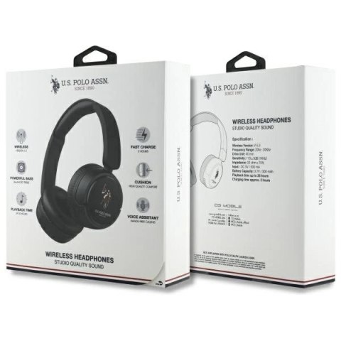 Słuchawki nauszne Bluetooth US Polo DH Color Logo - czarne Słuchawki nauszne Bluetooth US Polo DH Color Logo - czarne