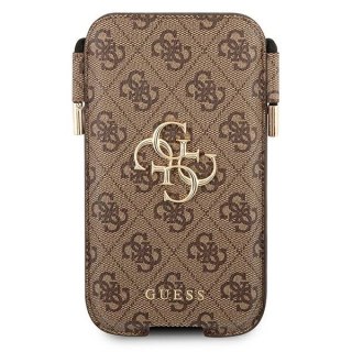Torebka na telefon Guess 4G Metal Logo 6,7" - brązowa