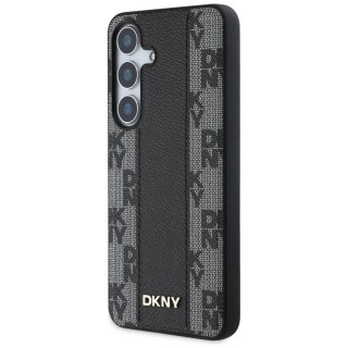 Etui DKNY Leather Checkered Pattern MagSafe do Samsung Galaxy S25 czarny