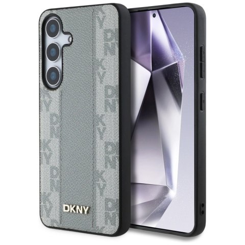 Etui DKNY Leather Checkered Pattern MagSafe do Samsung Galaxy S25 taupe Etui DKNY Leather Checkered Pattern MagSafe do Samsung Galaxy S25 taupe