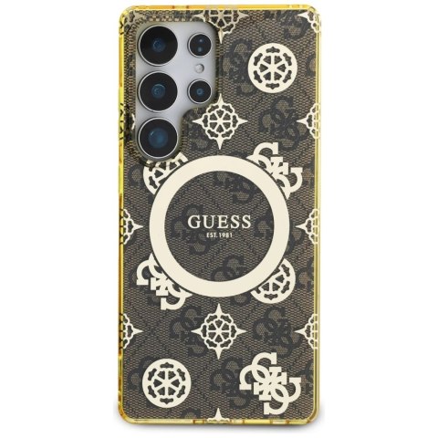 Etui Guess 4G Background Gold Electroplated Peony Pattern MagSafe do Samsung Galaxy S25 Ultra brązowy Etui Guess 4G Background Gold Electroplated Peony Pattern MagSafe do Samsung Galaxy S25 Ultra brązowy