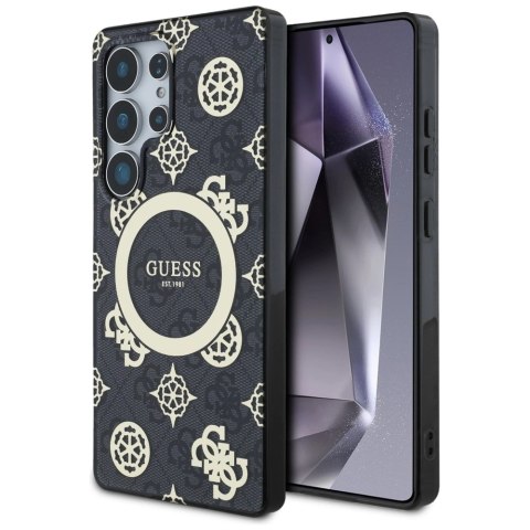 Etui Guess 4G Background Gold Electroplated Peony Pattern MagSafe do Samsung Galaxy S25 Ultra czarny Etui Guess 4G Background Gold Electroplated Peony Pattern MagSafe do Samsung Galaxy S25 Ultra czarny
