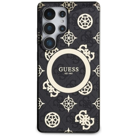 Etui Guess 4G Background Gold Electroplated Peony Pattern MagSafe do Samsung Galaxy S25 Ultra czarny Etui Guess 4G Background Gold Electroplated Peony Pattern MagSafe do Samsung Galaxy S25 Ultra czarny