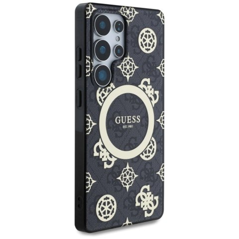 Etui Guess 4G Background Gold Electroplated Peony Pattern MagSafe do Samsung Galaxy S25 Ultra czarny Etui Guess 4G Background Gold Electroplated Peony Pattern MagSafe do Samsung Galaxy S25 Ultra czarny