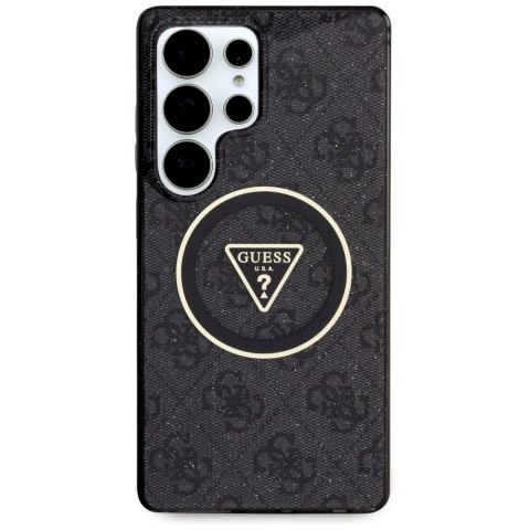 Etui Guess 4G Glitter Triangle Buttons MagSafe do Samsung Galaxy S25 Ultra czarny Etui Guess 4G Glitter Triangle Buttons MagSafe do Samsung Galaxy S25 Ultra czarny