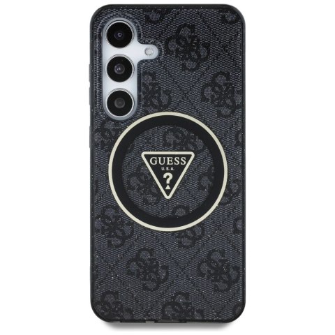 Etui Guess 4G Glitter Triangle Buttons MagSafe do Samsung Galaxy S25 czarny Etui Guess 4G Glitter Triangle Buttons MagSafe do Samsung Galaxy S25 czarny