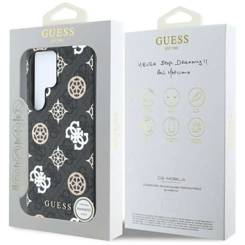 Etui Guess 4G Printed Colored Peony Pattern MagSafe do Samsung Galaxy S25 Ultra czarny Etui Guess 4G Printed Colored Peony Pattern MagSafe do Samsung Galaxy S25 Ultra czarny