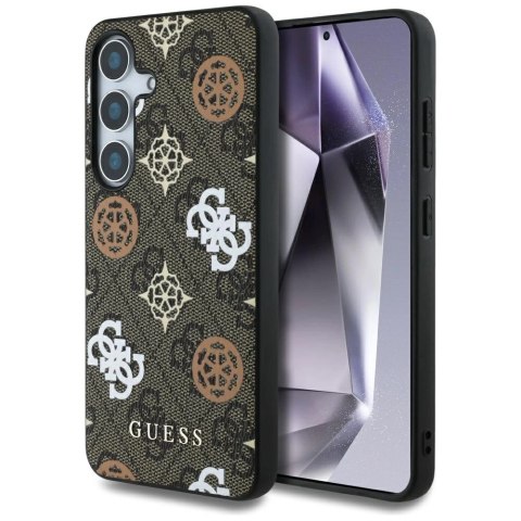 Etui Guess 4G Printed Colored Peony Pattern MagSafe do Samsung Galaxy S25 brązowy Etui Guess 4G Printed Colored Peony Pattern MagSafe do Samsung Galaxy S25 brązowy