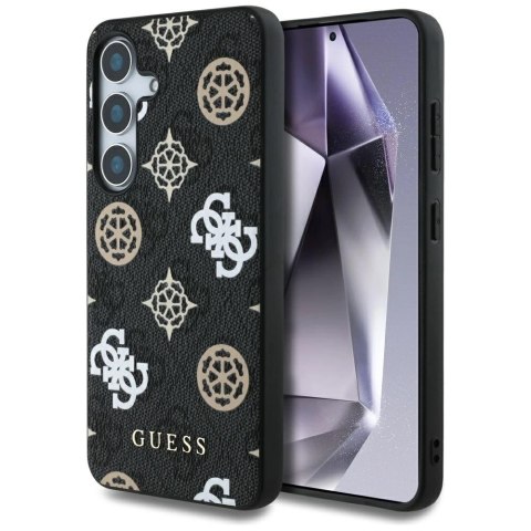 Etui Guess 4G Printed Colored Peony Pattern MagSafe do Samsung Galaxy S25 czarny Etui Guess 4G Printed Colored Peony Pattern MagSafe do Samsung Galaxy S25 czarny