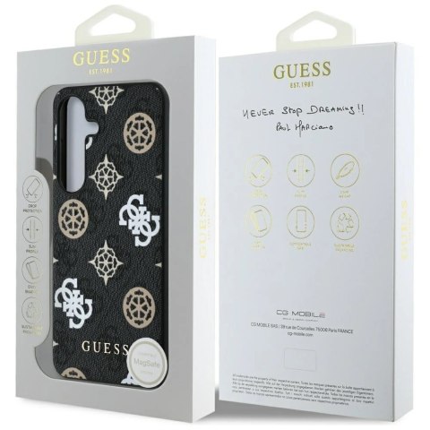 Etui Guess 4G Printed Colored Peony Pattern MagSafe do Samsung Galaxy S25 czarny Etui Guess 4G Printed Colored Peony Pattern MagSafe do Samsung Galaxy S25 czarny