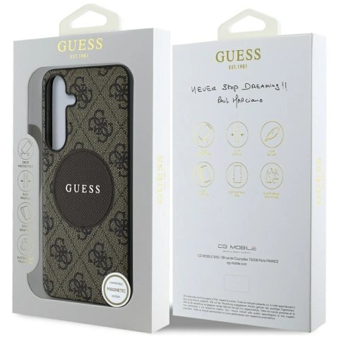 Etui Guess 4G Round Patch Classic Logo MagSafe do Samsung Galaxy S25 Plus brązowy Etui Guess 4G Round Patch Classic Logo MagSafe do Samsung Galaxy S25 Plus brązowy