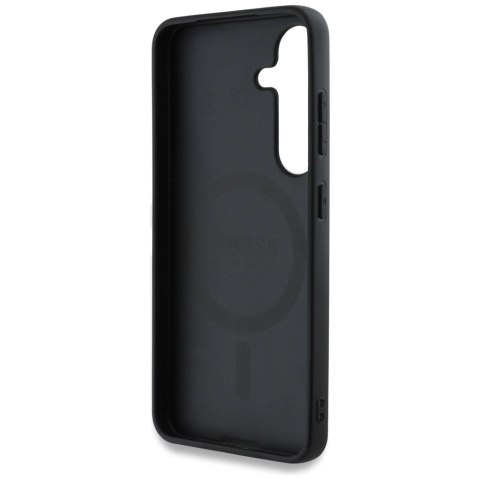 Etui Guess 4G Round Patch Classic Logo MagSafe do Samsung Galaxy S25 Plus niebieski