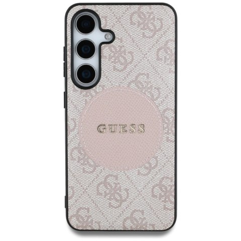 Etui Guess 4G Round Patch Classic Logo MagSafe do Samsung Galaxy S25 Plus różowy
