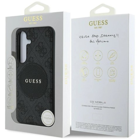 Etui Guess 4G Round Patch Classic Logo MagSafe do Samsung Galaxy S25 czarny