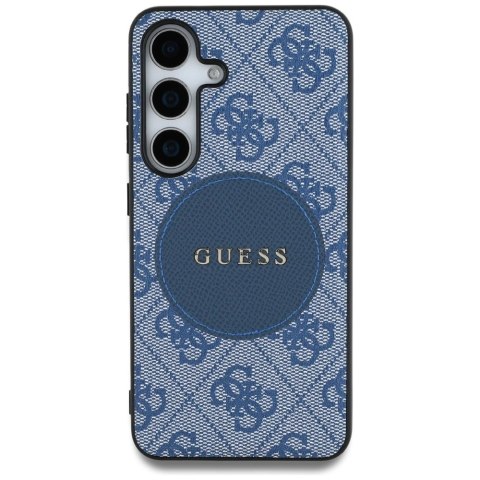 Etui Guess 4G Round Patch Classic Logo MagSafe do Samsung Galaxy S25 niebieski