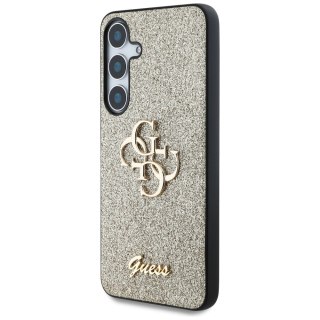 Etui Guess Fixed Glitter Big 4G Metal Logo do Samsung Galaxy S25 Plus złoty