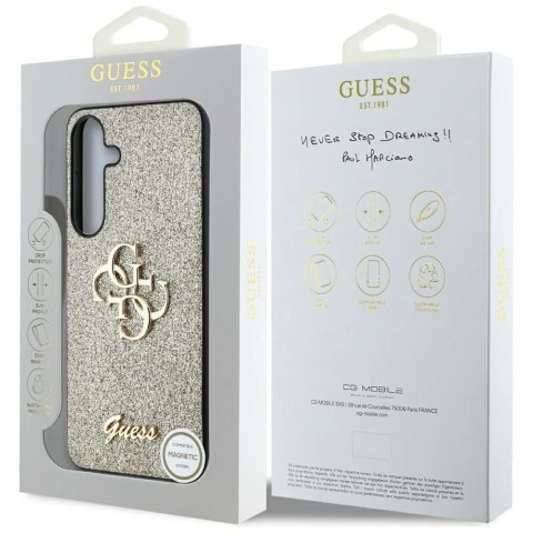 Etui Guess Fixed Glitter Big 4G Metal Logo do Samsung Galaxy S25 Plus złoty Etui Guess Fixed Glitter Big 4G Metal Logo do Samsung Galaxy S25 Plus złoty