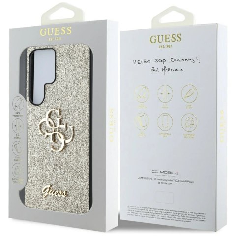 Etui Guess Fixed Glitter Big 4G Metal Logo do Samsung Galaxy S25 Ultra złoty Etui Guess Fixed Glitter Big 4G Metal Logo do Samsung Galaxy S25 Ultra złoty