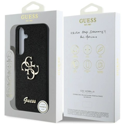 Etui Guess Fixed Glitter Big 4G Metal Logo do Samsung Galaxy S25 czarny Etui Guess Fixed Glitter Big 4G Metal Logo do Samsung Galaxy S25 czarny