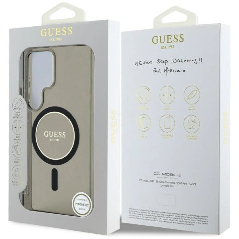 Etui Guess Glitter Circle Classic Logo MagSafe do Samsung Galaxy S25 Ultra czarny Etui Guess Glitter Circle Classic Logo MagSafe do Samsung Galaxy S25 Ultra czarny