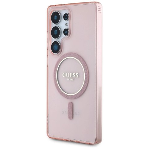 Etui Guess Glitter Circle Classic Logo MagSafe do Samsung Galaxy S25 Ultra różowy Etui Guess Glitter Circle Classic Logo MagSafe do Samsung Galaxy S25 Ultra różowy