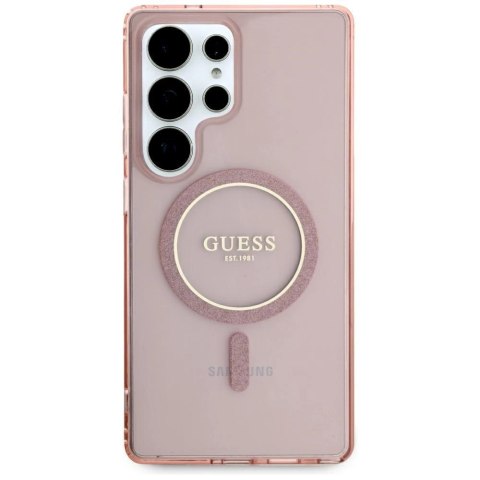Etui Guess Glitter Circle Classic Logo MagSafe do Samsung Galaxy S25 Ultra różowy Etui Guess Glitter Circle Classic Logo MagSafe do Samsung Galaxy S25 Ultra różowy