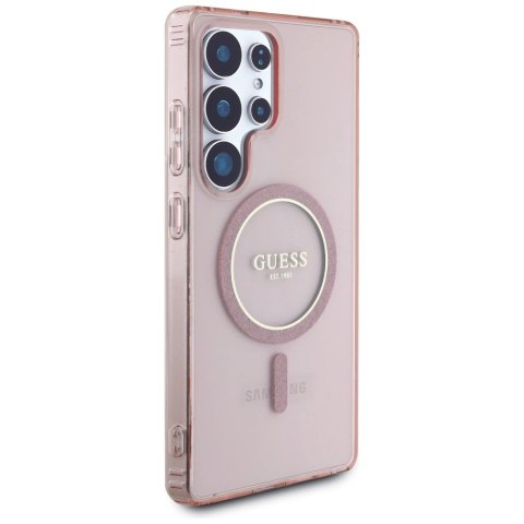 Etui Guess Glitter Circle Classic Logo MagSafe do Samsung Galaxy S25 Ultra różowy Etui Guess Glitter Circle Classic Logo MagSafe do Samsung Galaxy S25 Ultra różowy