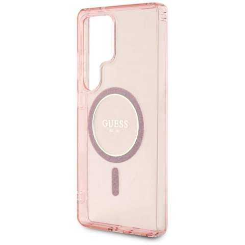 Etui Guess Glitter Circle Classic Logo MagSafe do Samsung Galaxy S25 Ultra różowy Etui Guess Glitter Circle Classic Logo MagSafe do Samsung Galaxy S25 Ultra różowy