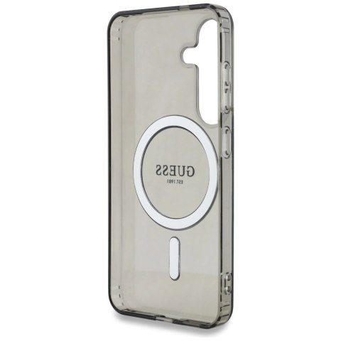Etui Guess Glitter Circle Classic Logo MagSafe do Samsung Galaxy S25 czarny