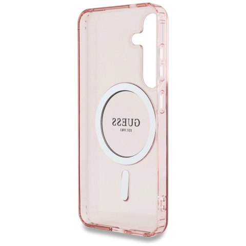 Etui Guess Glitter Circle Classic Logo MagSafe do Samsung Galaxy S25 różowy Etui Guess Glitter Circle Classic Logo MagSafe do Samsung Galaxy S25 różowy