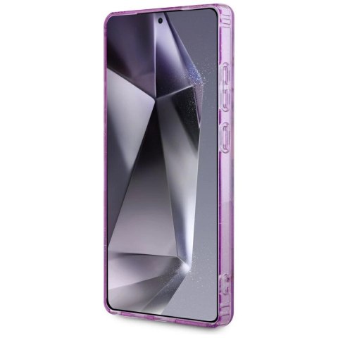 Etui Guess Glitter Flowers Triangle Buttons MagSafe do Samsung Galaxy S25 Ultra fioletowy Etui Guess Glitter Flowers Triangle Buttons MagSafe do Samsung Galaxy S25 Ultra fioletowy