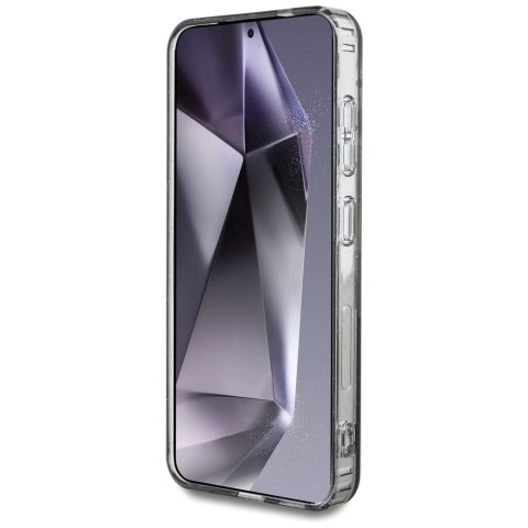 Etui Guess Glitter Flowers Triangle Buttons MagSafe do Samsung Galaxy S25 czarny Etui Guess Glitter Flowers Triangle Buttons MagSafe do Samsung Galaxy S25 czarny