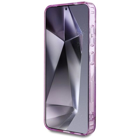 Etui Guess Glitter Flowers Triangle Buttons MagSafe do Samsung Galaxy S25 fioletowy Etui Guess Glitter Flowers Triangle Buttons MagSafe do Samsung Galaxy S25 fioletowy