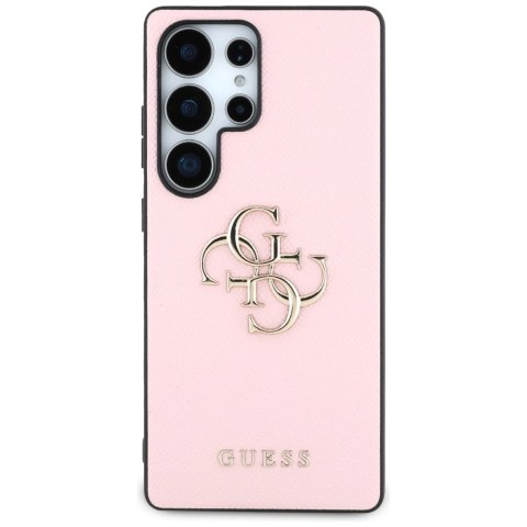 Etui Guess Grained Big 4G Logo Small Classic Logo do Samsung Galaxy S25 Ultra różowy