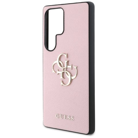 Etui Guess Grained Big 4G Logo Small Classic Logo do Samsung Galaxy S25 Ultra różowy