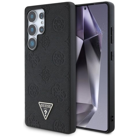 Etui Guess Grained Hot Stamp Peony Pattern Triangle Logo MagSafe do Samsung Galaxy S25 Ultra czarny Etui Guess Grained Hot Stamp Peony Pattern Triangle Logo MagSafe do Samsung Galaxy S25 Ultra czarny