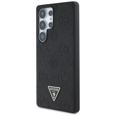 Etui Guess Grained Hot Stamp Peony Pattern Triangle Logo MagSafe do Samsung Galaxy S25 Ultra czarny Etui Guess Grained Hot Stamp Peony Pattern Triangle Logo MagSafe do Samsung Galaxy S25 Ultra czarny