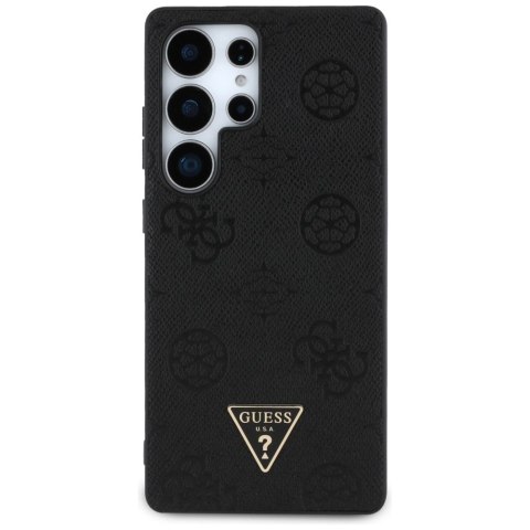 Etui Guess Grained Hot Stamp Peony Pattern Triangle Logo MagSafe do Samsung Galaxy S25 Ultra czarny Etui Guess Grained Hot Stamp Peony Pattern Triangle Logo MagSafe do Samsung Galaxy S25 Ultra czarny