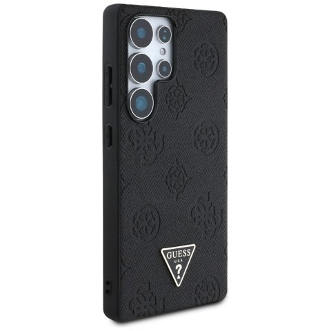 Etui Guess Grained Hot Stamp Peony Pattern Triangle Logo MagSafe do Samsung Galaxy S25 Ultra czarny Etui Guess Grained Hot Stamp Peony Pattern Triangle Logo MagSafe do Samsung Galaxy S25 Ultra czarny