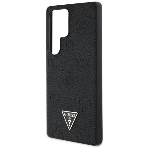 Etui Guess Grained Hot Stamp Peony Pattern Triangle Logo MagSafe do Samsung Galaxy S25 Ultra czarny Etui Guess Grained Hot Stamp Peony Pattern Triangle Logo MagSafe do Samsung Galaxy S25 Ultra czarny