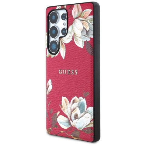 Etui Guess Grained Printed Flower Pattern MagSafe do Samsung Galaxy S25 Ultra fuksja Etui Guess Grained Printed Flower Pattern MagSafe do Samsung Galaxy S25 Ultra fuksja