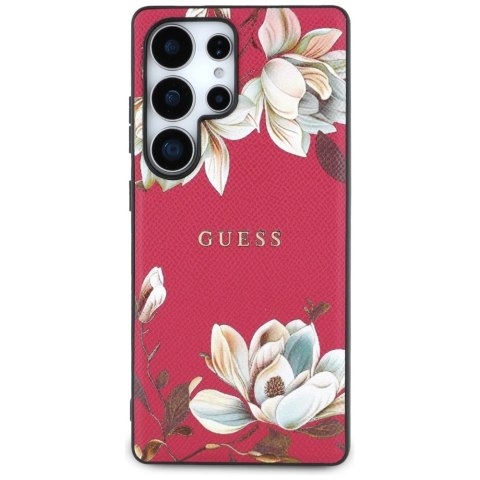 Etui Guess Grained Printed Flower Pattern MagSafe do Samsung Galaxy S25 Ultra fuksja Etui Guess Grained Printed Flower Pattern MagSafe do Samsung Galaxy S25 Ultra fuksja