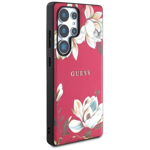 Etui Guess Grained Printed Flower Pattern MagSafe do Samsung Galaxy S25 Ultra fuksja Etui Guess Grained Printed Flower Pattern MagSafe do Samsung Galaxy S25 Ultra fuksja