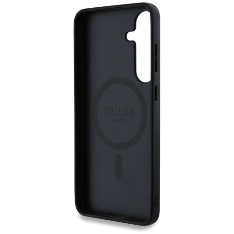 Etui Guess Leather 4G Colored Ring Classic Logo MagSafe Samsung Galaxy S25 Plus czarny