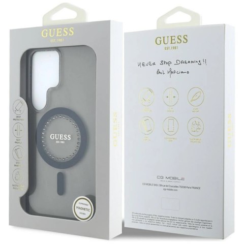 Etui Guess Rhinestones Printed Classic Logo MagSafe Samsung Galaxy S25 Ultra czarny Etui Guess Rhinestones Printed Classic Logo MagSafe Samsung Galaxy S25 Ultra czarny