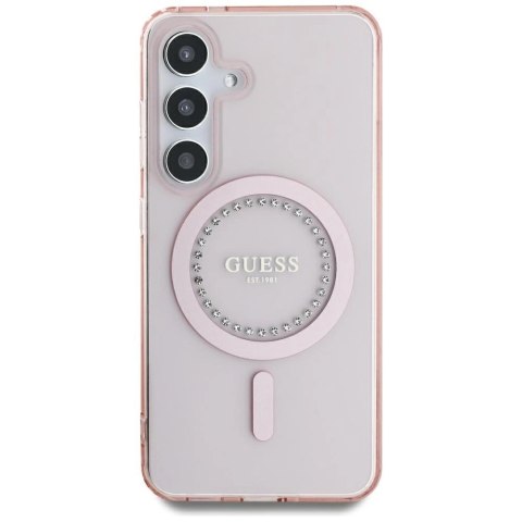 Etui Guess Rhinestones Printed Classic Logo MagSafe Samsung Galaxy S25 różowy Etui Guess Rhinestones Printed Classic Logo MagSafe Samsung Galaxy S25 różowy