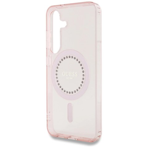 Etui Guess Rhinestones Printed Classic Logo MagSafe Samsung Galaxy S25 różowy Etui Guess Rhinestones Printed Classic Logo MagSafe Samsung Galaxy S25 różowy