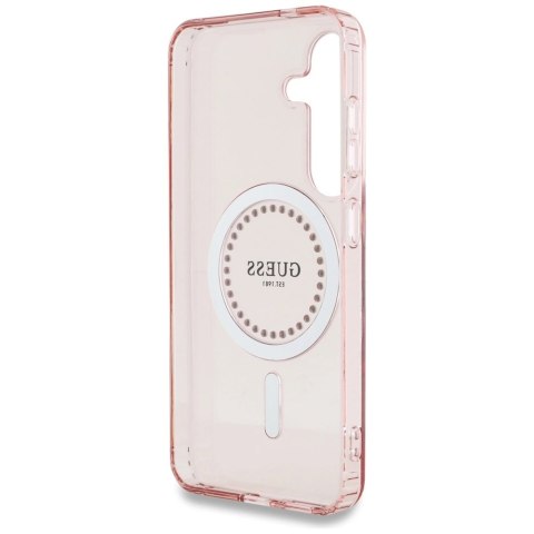 Etui Guess Rhinestones Printed Classic Logo MagSafe Samsung Galaxy S25 różowy Etui Guess Rhinestones Printed Classic Logo MagSafe Samsung Galaxy S25 różowy